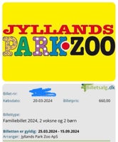Jyllands Park Zoo

Familiebillet 

Værdi 660kr
...