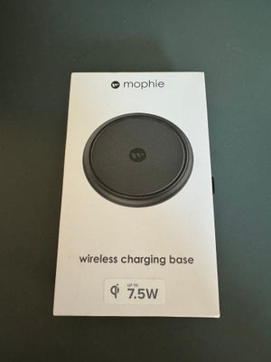 Oplader, t. iPhone, Mophie Wireless Charging Base 7.5W QI, I original indpakning. Trådløs opladning.