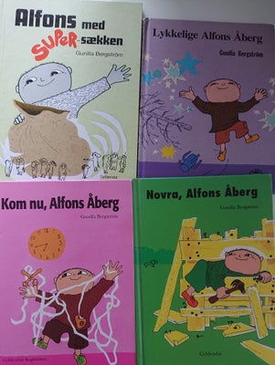 Alfons Åberg 4 stk, Gunilla Bergstrøm, Samlet pris / 4 stk Alfons Åberg / læseglæde / retrobarn / al