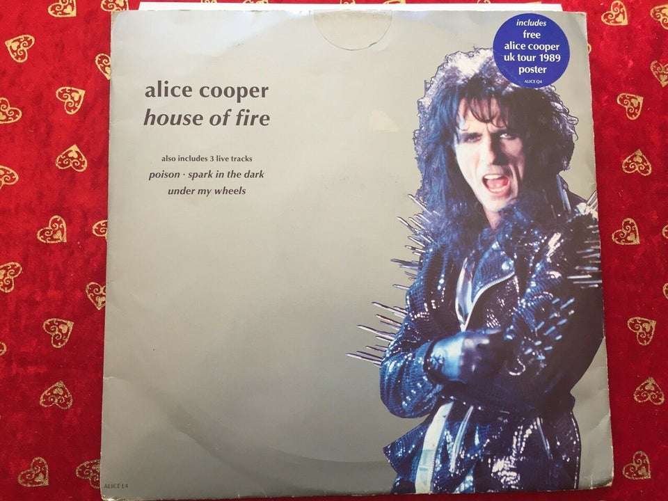 Maxi-single 12", Alice Cooper, House of fire. 4Track. Med