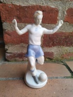 Fodboldspiller figur i porcelæn