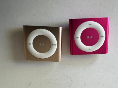 iPod, Shuffle, Perfekt, Fin og god iPod shuffle med opladerstik. 

Guld
Pink / inkl. æske
