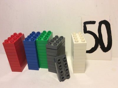 Lego Duplo, Plade 2*4, 50 stk plader i forskellige farver. 2*4*1/2

Nyvaskede og klar til leg. Fra d