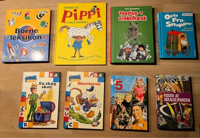 De 5, Orla Frøsnapper. Pippi, Disney, Disney, Blandede børnebøger sælges for 10.- kr / stk.

- Børne