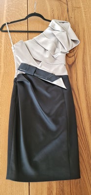 Cocktailkjole, Karen Millen, DQ297 Cream Signature Stretch Satin, str. XS, Ubrugt smuk cocktail kjol