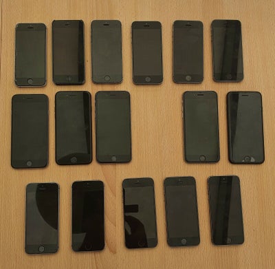 iPhone 7, 32 GB, sort, God, 1 stk 7 Sort ikke låst
1 stk 6 sølv ikke låst 
5 stk 5 5 S se ikke låst 
