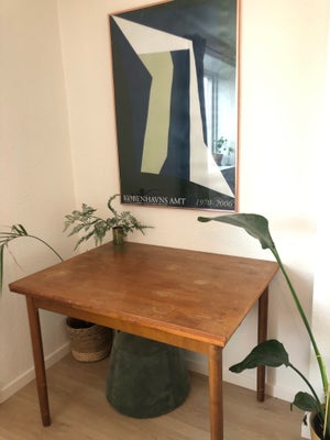 Spisebord, Teaktræ, b: 75 l: 100, Spisebord eller skrivebord i teaktræ. Klassisk teaktræsbord med in