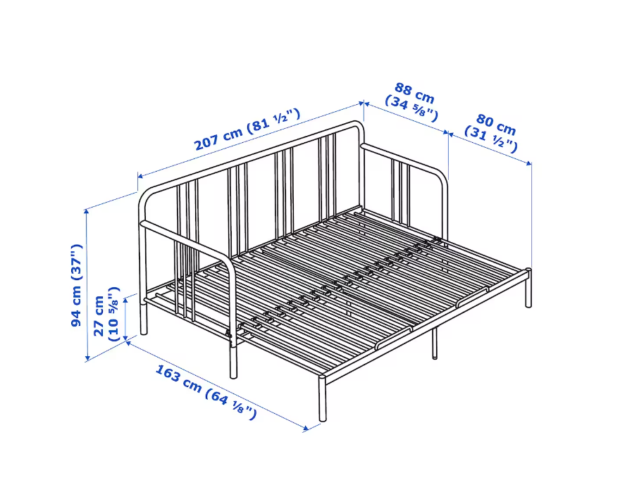 3/4 seng, Ikea Seng/sovesofa, b: 160 l: 200 h: 94
