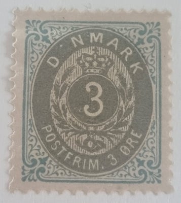 Danmark, ustemplet, 1875. Blå/grå 
Afa 22x variant 
"Uden første A i DANMARK"
