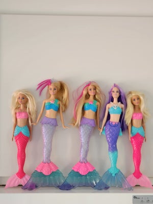 Barbie, Barbie Dreamtopia, Rigtig flotte Barbie dukker, bærer ikke tegn på brug, 2 med lys (batteri 
