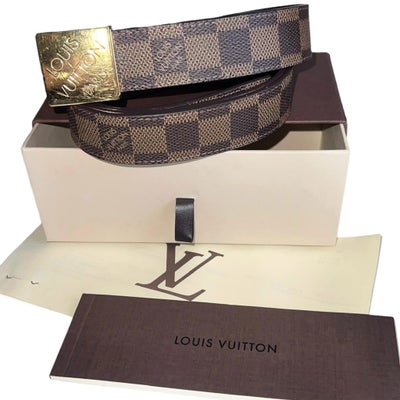 Bælte, Bælte, Louis Vuitton, str. 95 cm,  Brun,  Læder,  God men brugt, Louis Vuitton logo bælte 95c