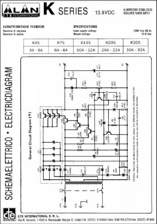 Power supply, Midland Alan, K305