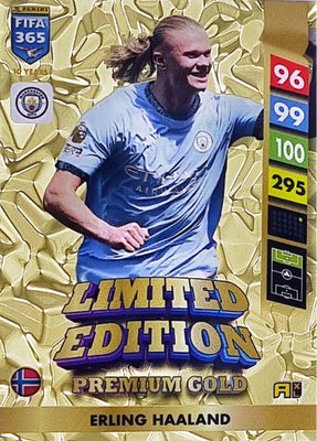 Samlekort, Erling Haaland - PGLE1

Panini FIFA 365 2025 Adrenalyn XL
Premium Gold - Limited Edition
