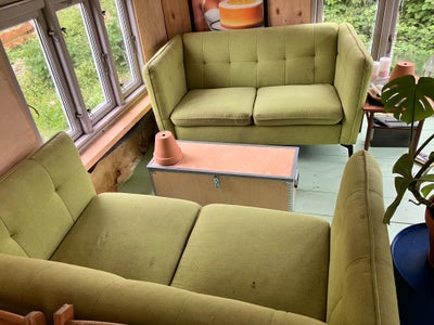 Sofa, bomuld, 2 pers. , Retro, 2 sofaer  

160 lang 

50 bred 

Siddehøjde 40 

Står i Korsør 

Saml