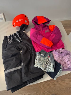 Skisæt, Helly Hansen, str. 104, Helly Hansen Skijakke str 104, Reima skibukser str 104, POC Mips hje