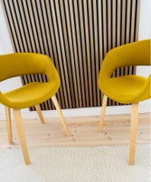 Spisebordsstol, Træ og karry gul stof, Ilva