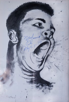 Autografer, Muhammad Ali autograf - Unika, Den smukkeste Muhammad Ali autograf i det originale kampp