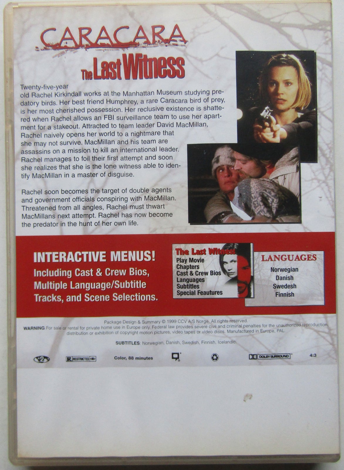 The Last Witness, instruktør Graeme Clifford, DVD