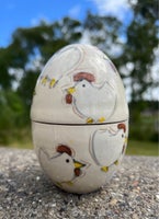 Lågkrukke krukke Æg, Bjerre keramik, motiv: Høns