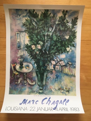 Plakat, Marc Chagall, Udstillingsplakat fra Louisiana ‘83.