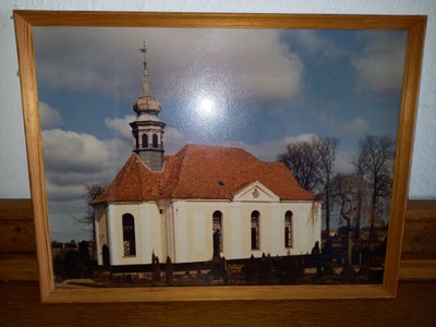 FOTO billede, Manfred Gentsch , motiv: Damsholte Kirke, b: 47 h: 31, Et flot meget velholdt FOTO bil