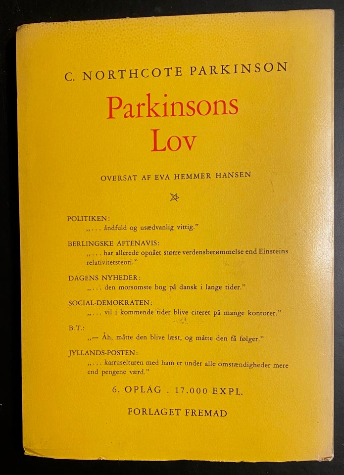 Parkinsons lov, Cyril Northcote Parkinson, anden bog