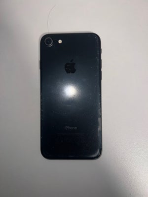 iPhone 7, 32 GB, sort, Rimelig, Gammel iPhone 7
Med oplader og æske, men ikke kvittering

Den kommer