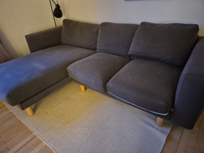 Sofa, 3 pers. , Ikea Norsborg, Sofa 3 pers med chaiselong "Norsborg" fra Ikea. Betrækket har lidt pl