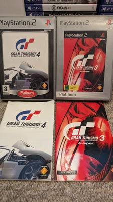 Gran Turismo, PS2, simulation, Gran Turismo 3 
Gran Turismo 4 
Med manual perfekt stand