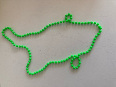 Halskæde, Ældre Retro halskæde i plastik med masser af kugler, i en frisk fræk grøn farve
Yderst vel