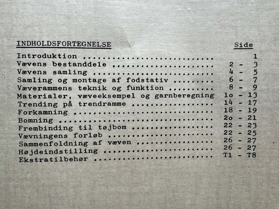 VEJLEDNING FOR VÆV NR. 11, © LERVAD 1973, emne: håndarbejde