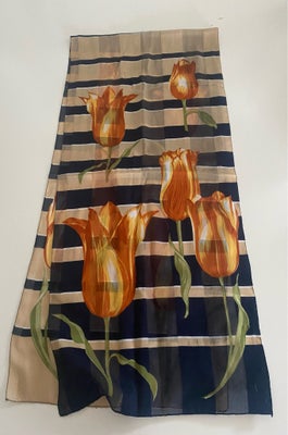 Tørklæde, Aflange tørklæde, ??, str. 33 x 160 cm,  Blå, grøn, orange, lysebrun,  ??,  God men brugt,