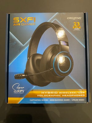 headset hovedtelefoner, Creative, SXFI Air Gamer, Perfekt, HELT NYT Creative SXFI Air Gamer headset: