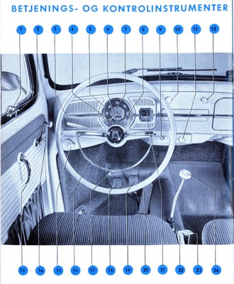 VW 1200 bog, Original dansk instruktionsbog til VW 1200 sedan og cabriolet fra 1962. Bogen er på 88 