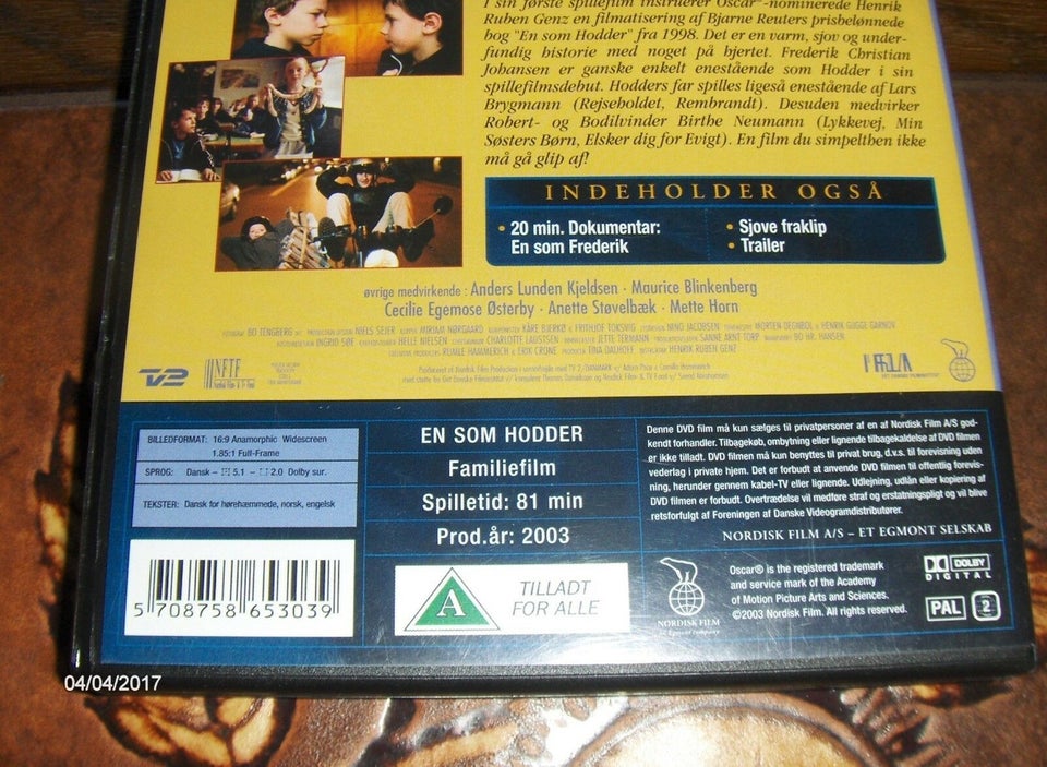 DVD FILM: EN SOM HODDER, instruktør Henrik Ruben Genz, DVD