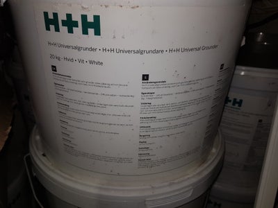 H+H Universalgrunder, Hvid, 20 kg. spande. 13 stk. Bruges bla. til grunder for siliconehartspuds.  (