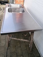 Rustfri bordplade med 2 vaske