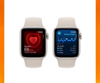 Smartwatch, Apple, Apple Watch SE GPS 40 mm, Stjerneskær aluminium urkasse med, Stjerneskær Sport Re