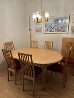 Spisebord m/stole, Bøgetræ, Haslev