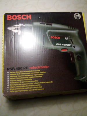 Boremaskine, Bosch PSB 450 RE electronic el slagboremaskine med højre-/ venstrefløj, som formentlig 