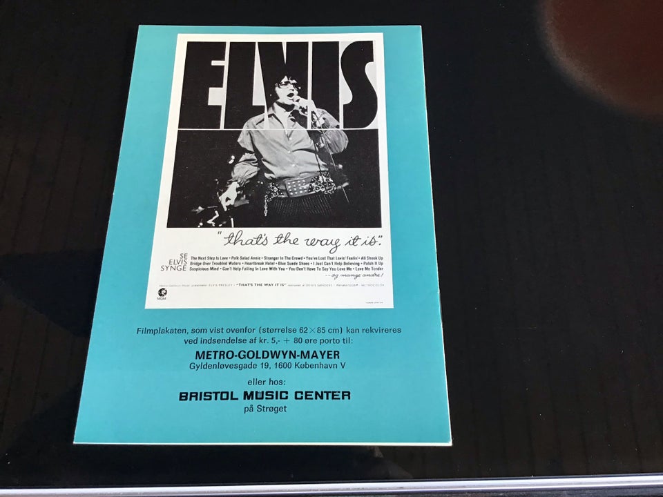 Andre samleobjekter, Filmprogram Elvis thats the Way it is
