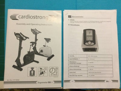 Motionscykel, Cardistrong, BX 60, Cardistrong motionscykel, brugt kort periode, fremstår som ny, nyp