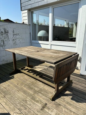 Havemøbelsæt, Jutlandia, Massivt træ, Jutlandia havemøbelsæt - et bord (90x157cm) med en ekstra plad