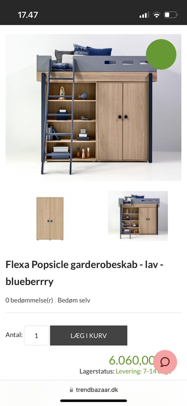 Flexa Popsicle Blueberry garderobeskab
