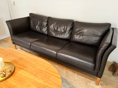 Sofa, læder, 3 pers. , Skalma, Flot og velholdt mørkebrun lædersofa, Luxor fra Skalma. Dansk design 