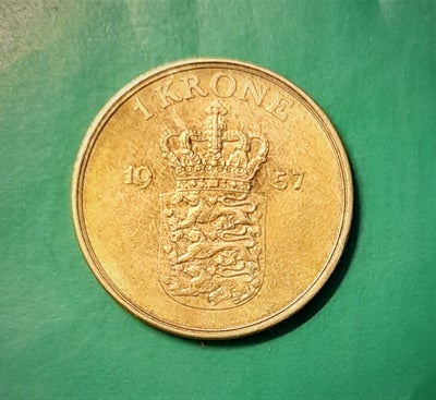 Danmark, mønter, 1957, 1 KRONE 1957 FREDERIK IX
1 Krone - Frederik IX 1947-1960 Aluminium-bronze • 6
