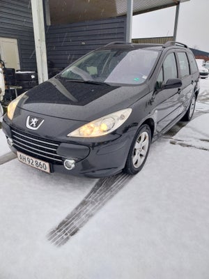 Peugeot 307, Diesel, 2008, km 348000, sort, træk, klimaanlæg, aircondition, ABS, airbag, 5-dørs, st.