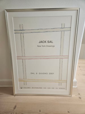 Original udstillingsplakat, Jack Sal, motiv: New York Drawings, b: 61 h: 82, Flot original udstillin