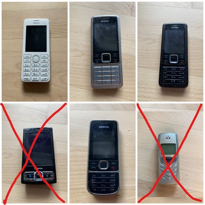 Nokia ., God, 1) Retro Nokia 206 (150kr)
2) Retro Nokia 6300 (Defekt Batteri) (70kr)
3) Retro Nokia 