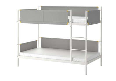 Køjeseng, Køjeseng, VITVAL fra IKEA - , b: 90 l: 200, Bløde former og sengeheste med betræk. Det er 